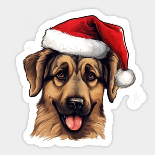 Santa German Shepherd Sticker